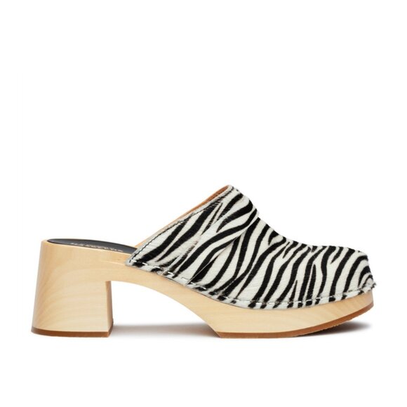 Swedish Hasbeens Dagny Zebra Clog 37 NEW - Picture 2 of 3